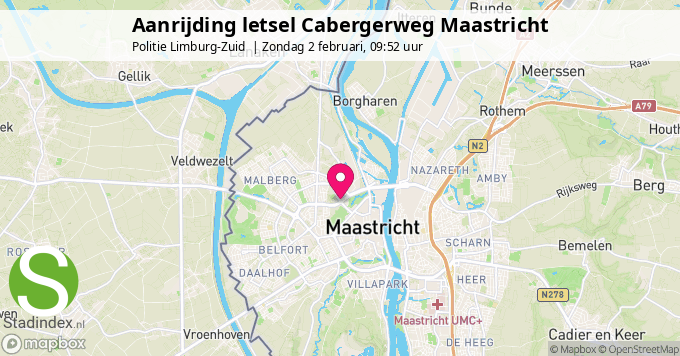 Aanrijding letsel Cabergerweg Maastricht