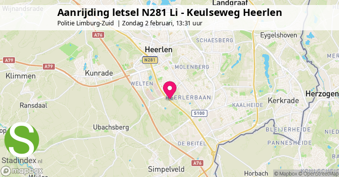 Aanrijding letsel N281 Li - Keulseweg Heerlen