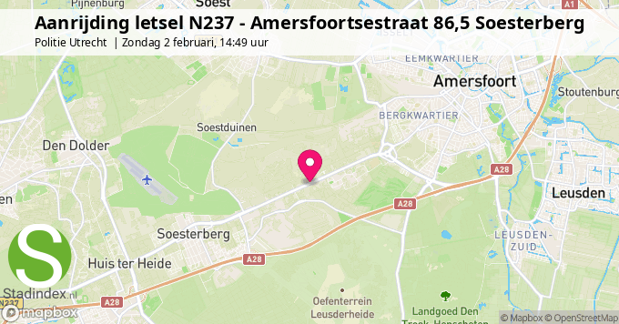 Aanrijding letsel N237 - Amersfoortsestraat 86,5 Soesterberg