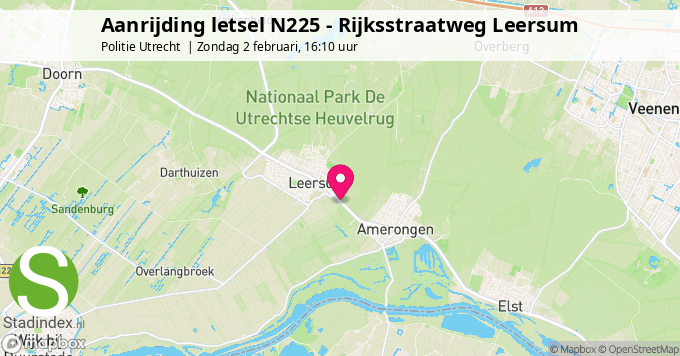 Aanrijding letsel N225 - Rijksstraatweg Leersum