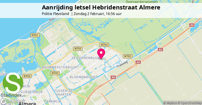 Aanrijding letsel Hebridenstraat Almere