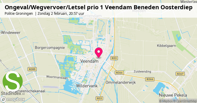 Ongeval/Wegvervoer/Letsel prio 1 Veendam Beneden Oosterdiep