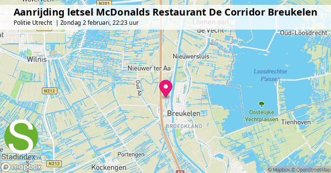 Aanrijding letsel McDonalds Restaurant De Corridor Breukelen