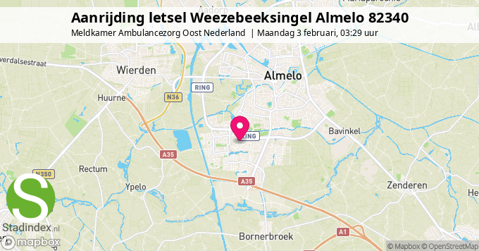 Aanrijding letsel Weezebeeksingel Almelo 82340