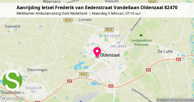 Aanrijding letsel Frederik van Eedenstraat Vondellaan Oldenzaal 82470