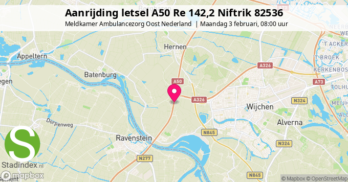 Aanrijding letsel A50 Re 142,2 Niftrik 82536