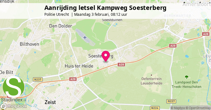 Aanrijding letsel Kampweg Soesterberg