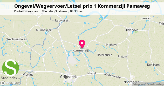 Ongeval/Wegvervoer/Letsel prio 1 Kommerzijl Pamaweg