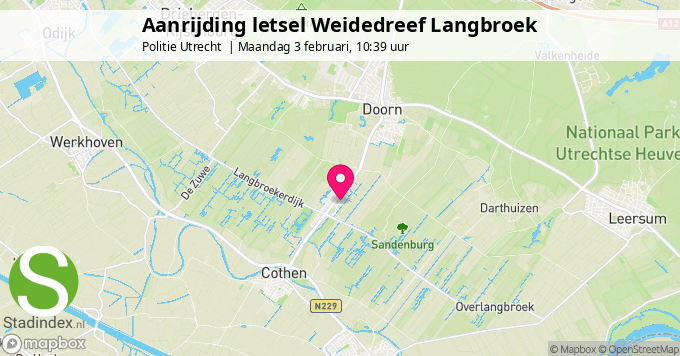 Aanrijding letsel Weidedreef Langbroek