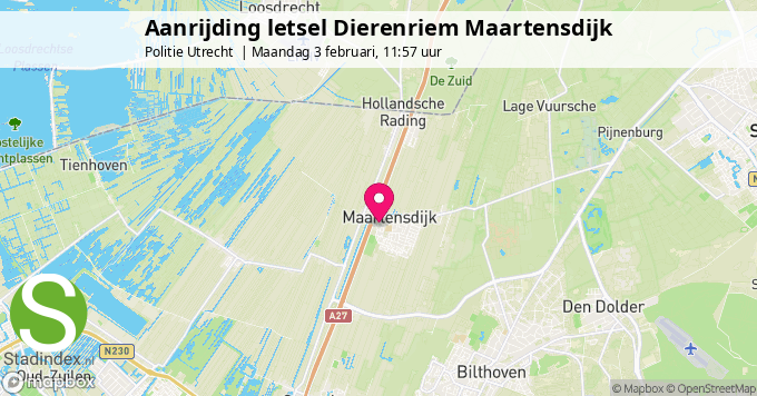 Aanrijding letsel Dierenriem Maartensdijk