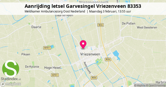 Aanrijding letsel Garvesingel Vriezenveen 83353