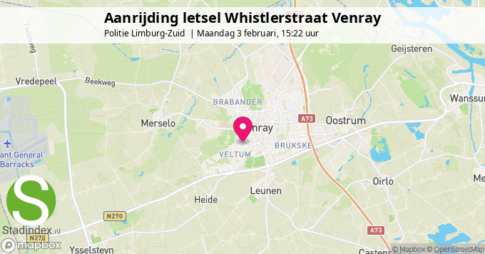 Aanrijding letsel Whistlerstraat Venray