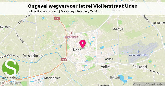 Ongeval wegvervoer letsel Violierstraat Uden