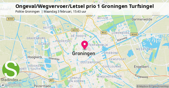 Ongeval/Wegvervoer/Letsel prio 1 Groningen Turfsingel