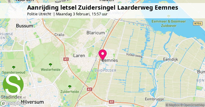 Aanrijding letsel Zuidersingel Laarderweg Eemnes