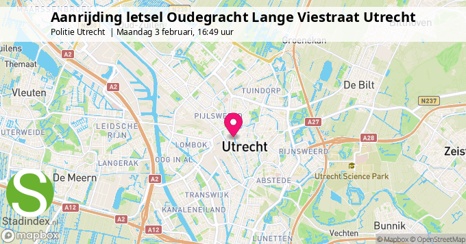 Aanrijding letsel Oudegracht Lange Viestraat Utrecht