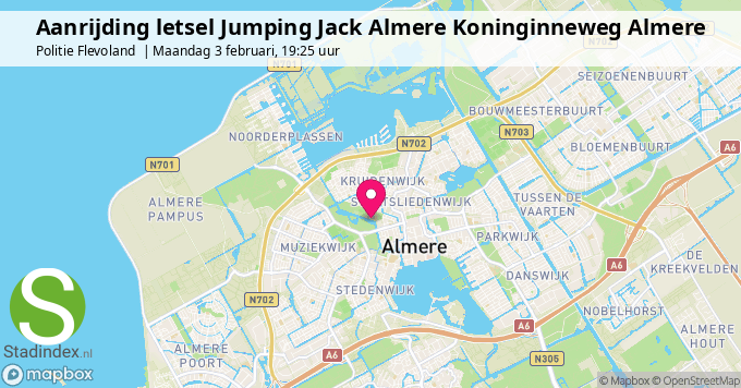 Aanrijding letsel Jumping Jack Almere Koninginneweg Almere