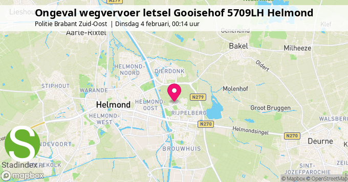 Ongeval wegvervoer letsel Gooisehof 5709LH Helmond