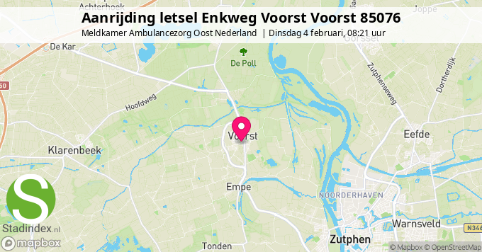 Aanrijding letsel Enkweg Voorst Voorst 85076