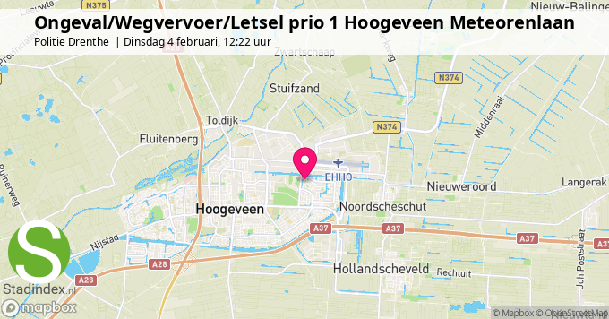 Ongeval/Wegvervoer/Letsel prio 1 Hoogeveen Meteorenlaan