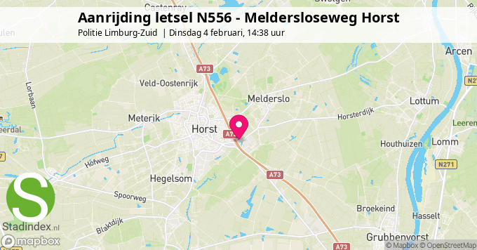 Aanrijding letsel N556 - Meldersloseweg Horst