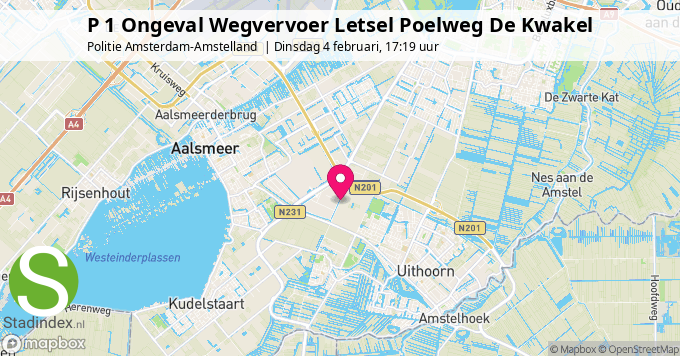 P 1 Ongeval Wegvervoer Letsel Poelweg De Kwakel