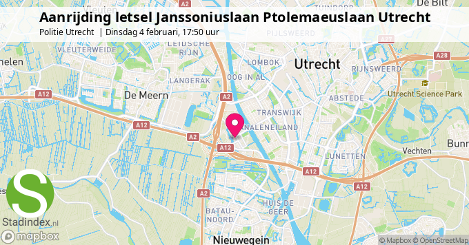 Aanrijding letsel Janssoniuslaan Ptolemaeuslaan Utrecht