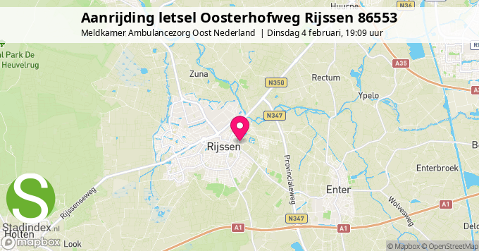 Aanrijding letsel Oosterhofweg Rijssen 86553