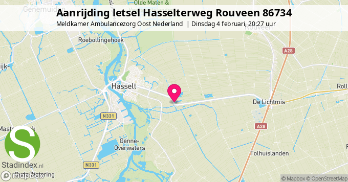 Aanrijding letsel Hasselterweg Rouveen 86734