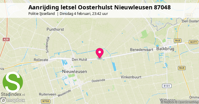 Aanrijding letsel Oosterhulst Nieuwleusen 87048