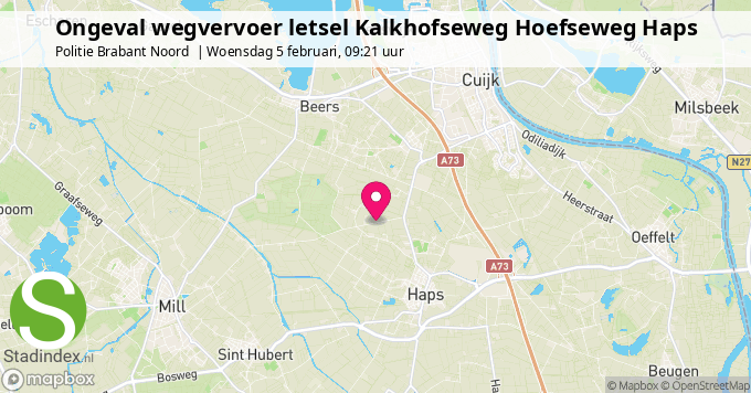 Ongeval wegvervoer letsel Kalkhofseweg Hoefseweg Haps