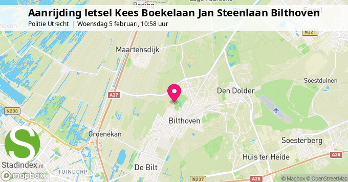 Aanrijding letsel Kees Boekelaan Jan Steenlaan Bilthoven