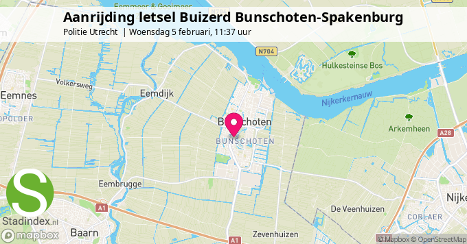 Aanrijding letsel Buizerd Bunschoten-Spakenburg