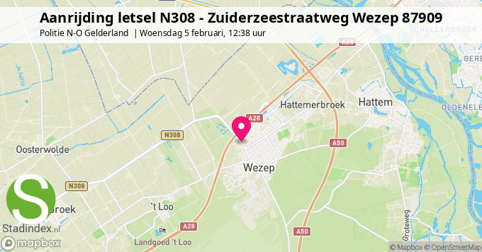 Aanrijding letsel N308 - Zuiderzeestraatweg Wezep 87909