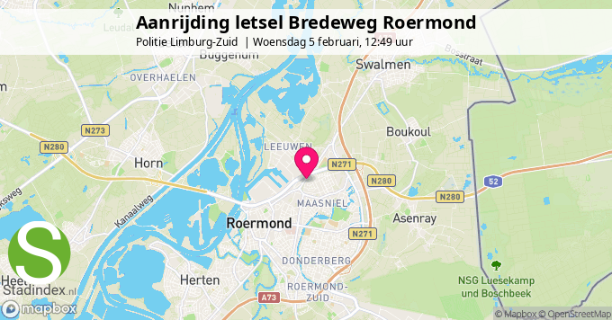 Aanrijding letsel Bredeweg Roermond