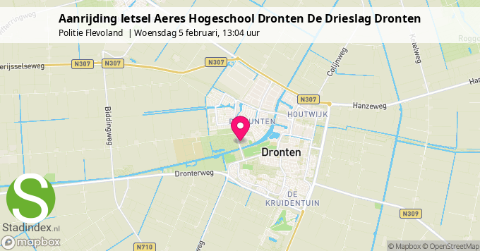 Aanrijding letsel Aeres Hogeschool Dronten De Drieslag Dronten