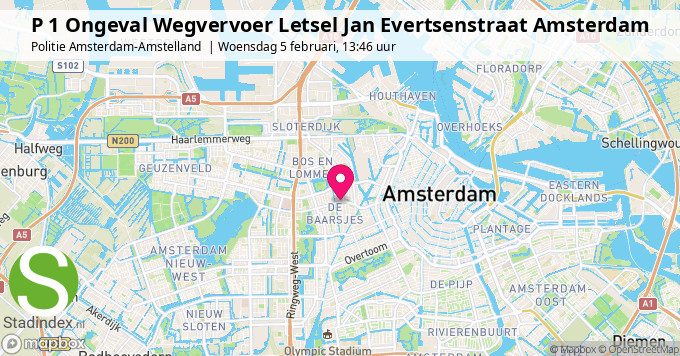 P 1 Ongeval Wegvervoer Letsel Jan Evertsenstraat Amsterdam