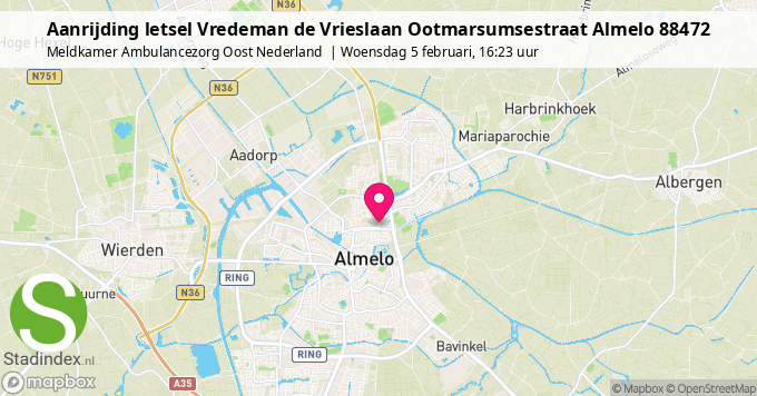 Aanrijding letsel Vredeman de Vrieslaan Ootmarsumsestraat Almelo 88472