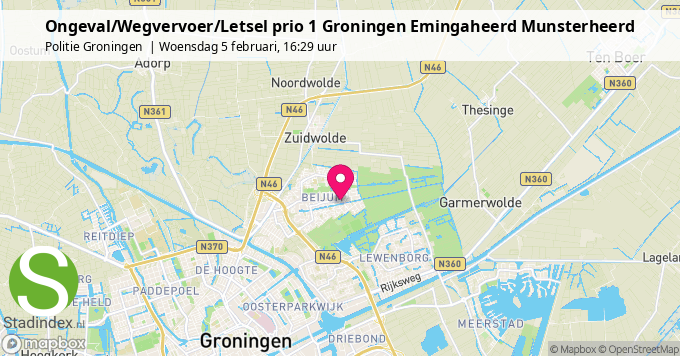 Ongeval/Wegvervoer/Letsel prio 1 Groningen Emingaheerd Munsterheerd