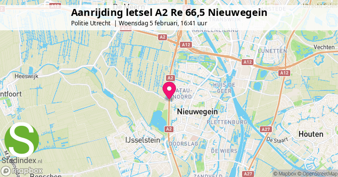 Aanrijding letsel A2 Re 66,5 Nieuwegein