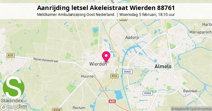 Aanrijding letsel Akeleistraat Wierden 88761