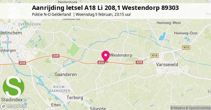 Aanrijding letsel A18 Li 208,1 Westendorp 89303