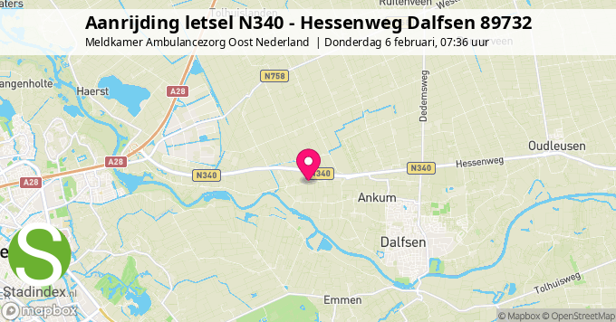 Aanrijding letsel N340 - Hessenweg Dalfsen 89732