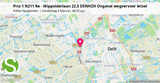 Prio 1 N211 Re - Wippolderlaan 22,5 DENHZH Ongeval wegvervoer letsel