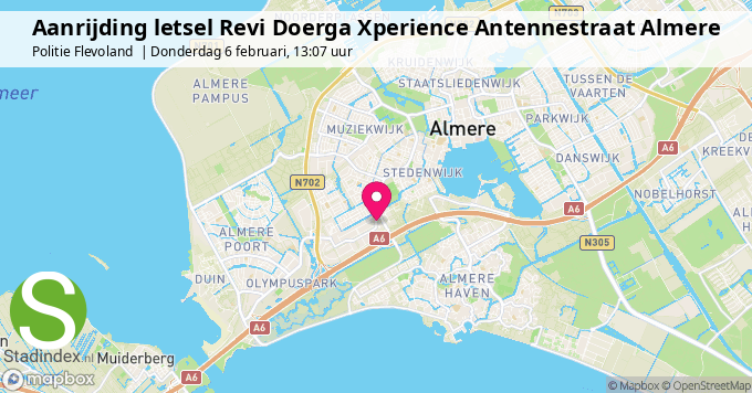 Aanrijding letsel Revi Doerga Xperience Antennestraat Almere