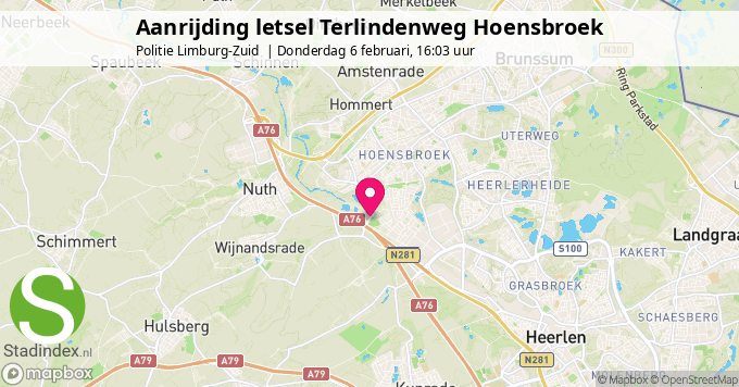 Aanrijding letsel Terlindenweg Hoensbroek