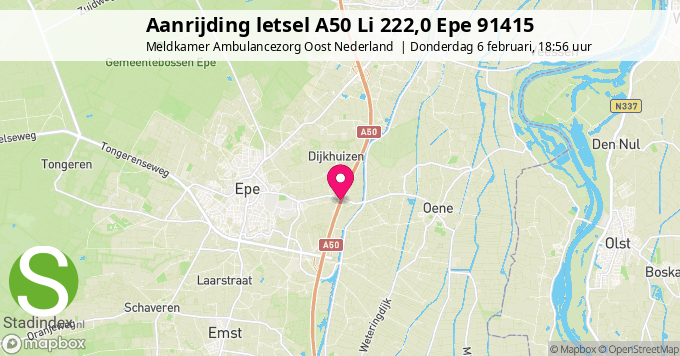 Aanrijding letsel A50 Li 222,0 Epe 91415