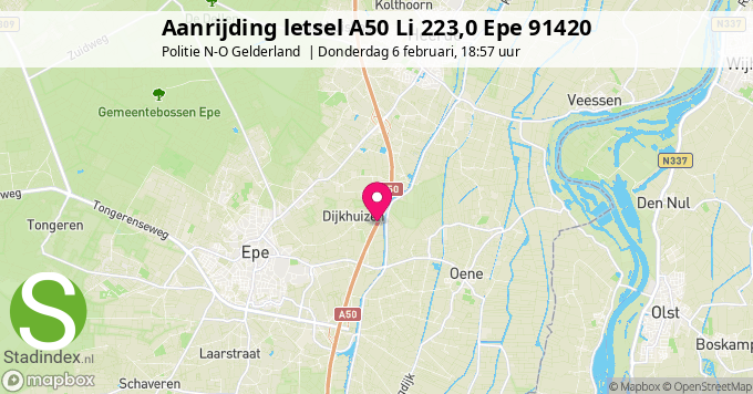 Aanrijding letsel A50 Li 223,0 Epe 91420