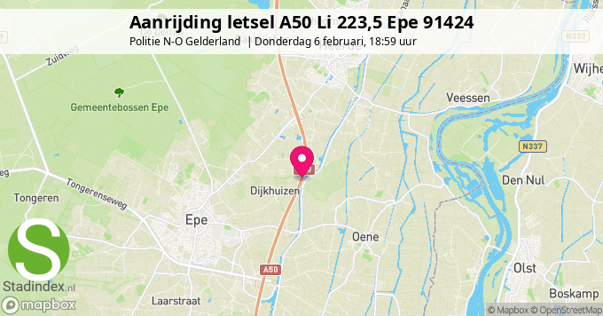 Aanrijding letsel A50 Li 223,5 Epe 91424