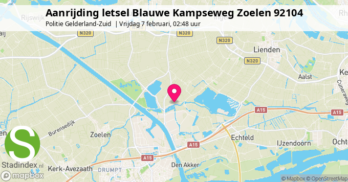 Aanrijding letsel Blauwe Kampseweg Zoelen 92104